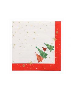 Servetter 3-lags 1/4 40x40 Xmas Trees