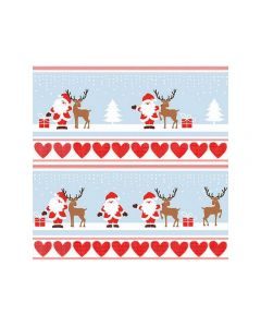 Servetter 3-lags 1/4 33x33 Santa