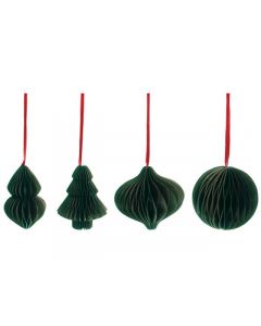 Dekoration Julkulor 8cm grön 4/fp