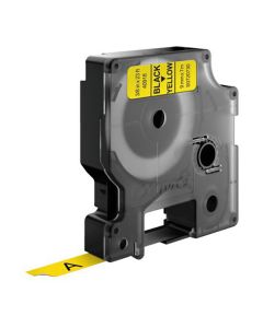 Tape D1 9mm Svart på Gul
