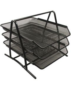 Brevkorg metall 3-facks svart