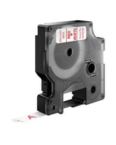 Tape D1 9mm Röd på Vit