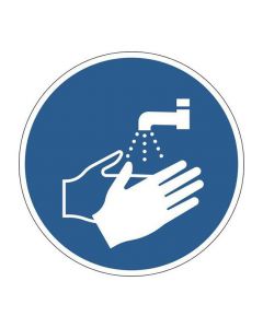 Påbudsdekal "Tvätta händerna"