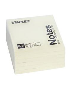 Notes STAPLES X-sticky 76x76mm gul