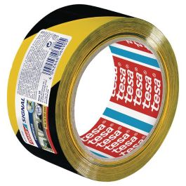 Golvmarkering TESA Prem. 50mm x 66m svart/gul