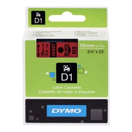 Tape DYMO D1 19mm svart på röd