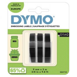 Präglingsband DYMO 9mm x 3m svart 3/FP