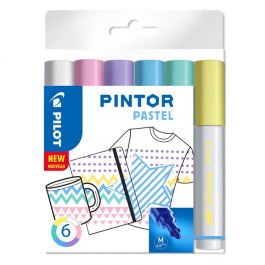 Märkpenna PILOT Pintor F 6 färger Pastell Mix