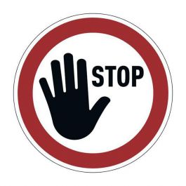 Varseldekal "STOPP" avtagbar
