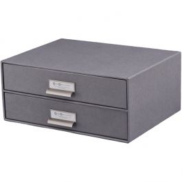 Skrivbordsbyrå kartong 2-lådor grå