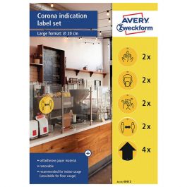 Avery Hygien- och avståndsetiketter 20cm 12/FP