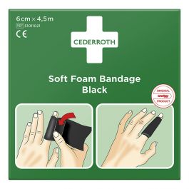 Plåster CEDERROTH SoftFoam svart 6cm x 4,5m