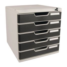 Blankettbox EXACOMPTA 5 lådor A4+ grå/svart
