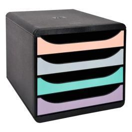 Blankettbox EXACOMPTA BIGBOX 4 lådor svart/pastell