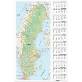 Väggblad med Sverigekarta - 5085