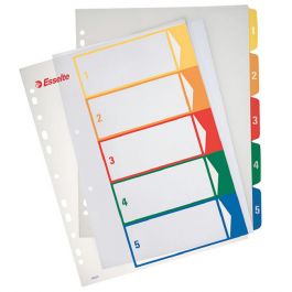 Plastregister ESSELTE PP A4+ 1-5 färger