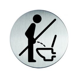 Skylt WC Vänligen sitt ner DURABLE stål