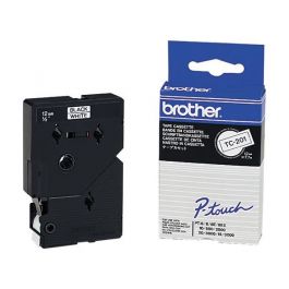 Tape BROTHER TC201 12mm svart på vit