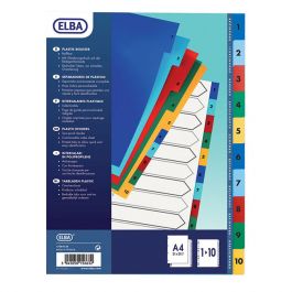 Plastregister ELBA A4 1-10 olika färger