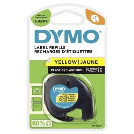 Tape DYMO LetraTAG plast 12mm svart på gul