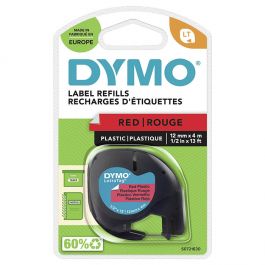Tape DYMO LetraTAG plast 12mm svart på röd
