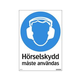 Skylt Hörselskydd 210x297mm