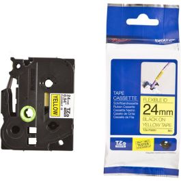 Tape BROTHER TZEFX651 24mm Svart på Gul