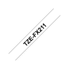 Tape BROTHER  TZEFX211 6mm svart på vit