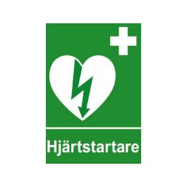 Skylt Hjärtstartare A4, dubbelsidig
