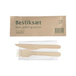 Besticksset trä med servett 400/FP