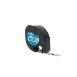 Tape DYMO LetraTAG plast 12mm svart på transparent