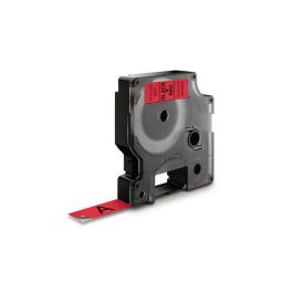 Tape DYMO D1 12mm svart på röd