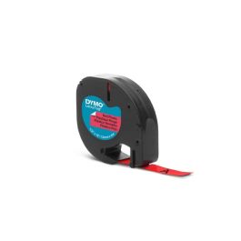 Tape DYMO LetraTAG plast 12mm svart på röd