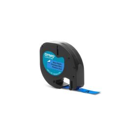 Tape DYMO LetraTAG plast 12mm svart på blå