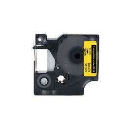 Tape D1 9mm Svart på Gul