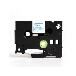 Tape 12mm TZe-233 Blå på Vit
