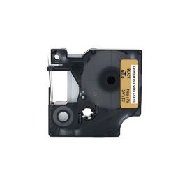 Tape D1 19mm Svart på Guld