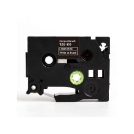 Tape 12mm TZe-335 Vit på Svart