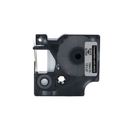 Tape D1 12mm Svart på Silver