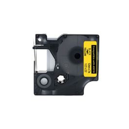 Tape D1 12mm Svart på Gul