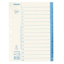 Pappregister JOPA A4 1-15 vit/blå