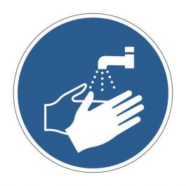 Påbudsdekal "Tvätta händerna"