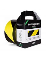 Varningsband gul/svart 75mm x 500m