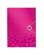 Snoddmapp 3-klaff LEITZ WOW A4 PP cerise