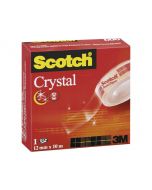 Tejp crystal SCOTCH m.hållare 10m x 12mm