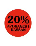 Etikett 20% avdrages i kassan 2000/RL