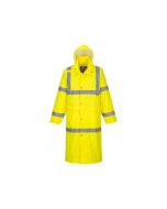 Varselregnrock Hi-Vis gul lång 122cm L