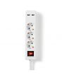 Grenuttag NEDIS jordad 3-väg + 2 USB