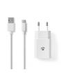 Laddare Vägg NEDIS 2.4 A USB-C 1m vit