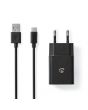 Laddare Vägg NEDIS 2.4 A USB-C 1m svart